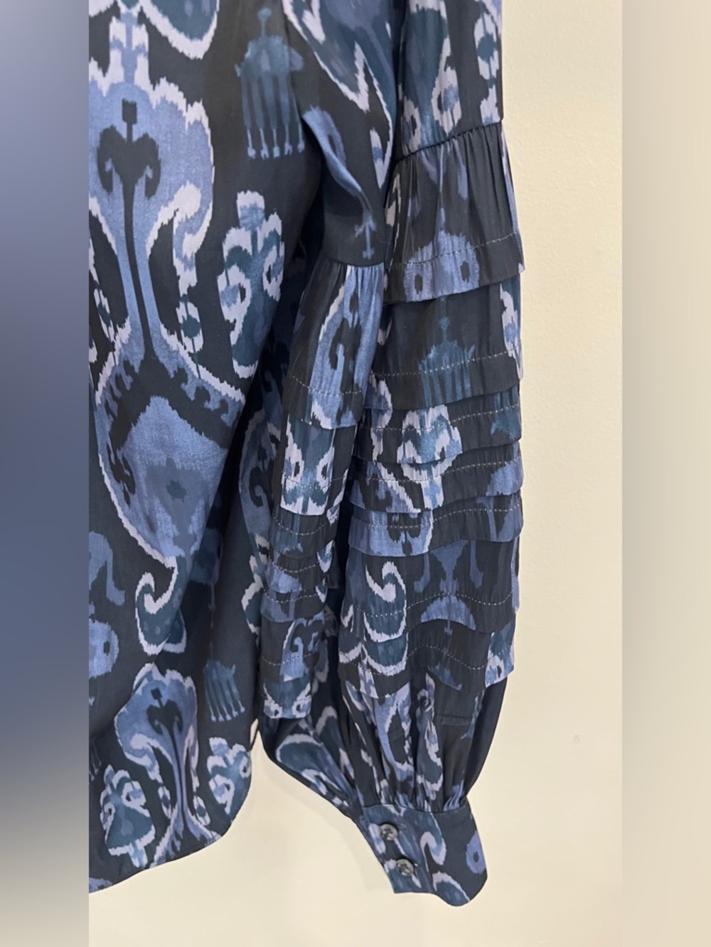 Chico's Blue pleated Top Blouse - Picture 2 of 4